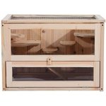 Goleto Dřevěná klec pro králíky a hlodavce 60 x 35 x 42 cm – Zboží Dáma