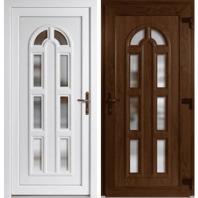 OknaDvereNaMiru.cz Vchodové plastové dveře Linda zlatý dub / bílá pravé otevírání ven 105 x 205 cm – Zboží Mobilmania