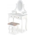 Halmar Sara toaletní stolek bílý s taburetem – Zboží Dáma
