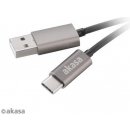 usb kabel Akasa AK-CBUB32-10GR USB 2.0 A - USB Typ-C, 1m, šedý