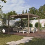 Gutroof ELEGANCE AUTOMATIC 3x4 automatická pergola s LED osvětlením Taupe – Sleviste.cz