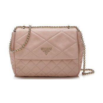 Guess Lou leather crossbody růžová