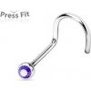 Piercing Šperky4U zahnutý piercing do nosu zirkon N1122TZ-020