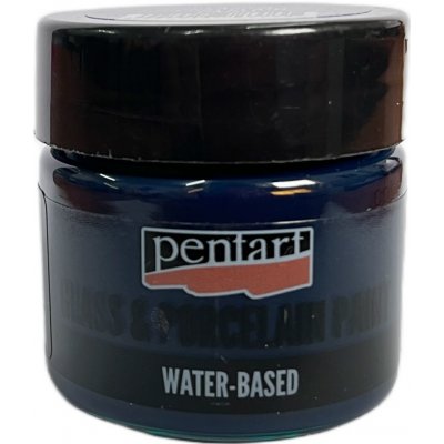 Pentart Barva na sklo a porcelán 30 ml tmavě modrá – Zboží Mobilmania
