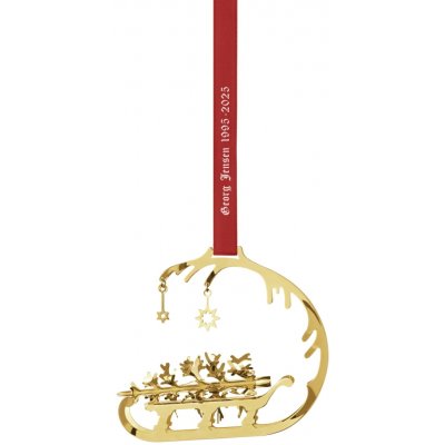 Georg Jensen Pozlacená vánoční ozdoba Sleigh speciální edice, zlatá barva, kov – Zboží Dáma
