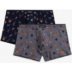 Atlantic pánské boxerky 2MH-061 2-Pack tmavě modrá / Jeans – Zboží Dáma