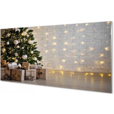 Obraz na skle Ozdoby na vánoční stromeček dárky 100x50 cm – Hledejceny.cz