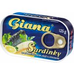Giana Sardinky ve slunečnicovém oleji s citronem, 125 g – Zboží Dáma