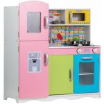 Eco Toys Dřevěná kuchyňka XXL s příslušenstvím 86 x 81 x 30 cm barevná – Zboží Mobilmania
