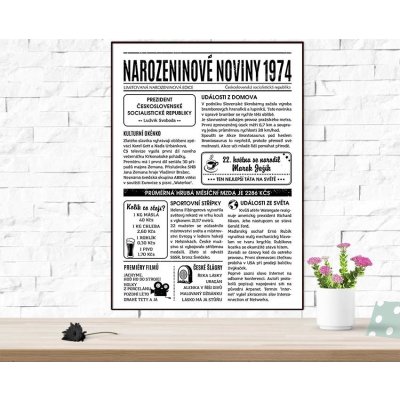 Narozeninové noviny 1974 - jednostranné – HobbyKompas.cz