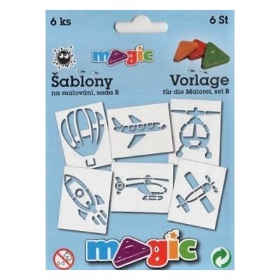 Magic šablony papírové 6 ks sada B VZDUŠNÁ DOPRAVA – Hledejceny.cz
