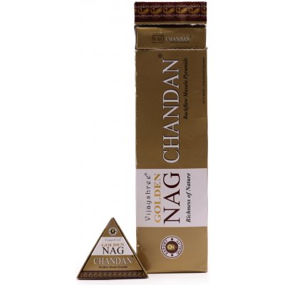 Jumbo Golden Nag Chandan Back Flow Vonné Kužely 42 g – Hledejceny.cz