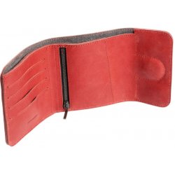 Kožená peněženka FIXED Classic Wallet for AirTag z pravé hovězí kůže červená
