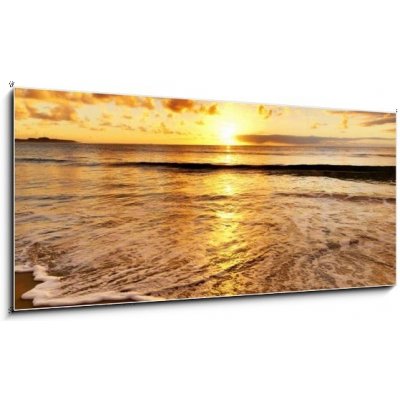 Obraz 1D panorama - 120 x 50 cm - beautiful sunset on the beach krásný západ slunce na pláži – Zboží Mobilmania