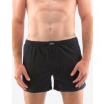 Gina pánské trenky volné šité s potiskem 75196P černá tm. šedá – Zboží Dáma