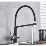 Upravvodu.cz Trojcestná dřezová vodovodní baterie TANIA 3 černá chrom – Zboží Dáma