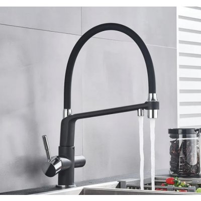 Upravvodu.cz Trojcestná dřezová vodovodní baterie TANIA 3 černá chrom – Zboží Dáma