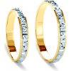 Prsteny Savicki Snubní prsteny dvoubarevné zlato ploché SAVOBR303