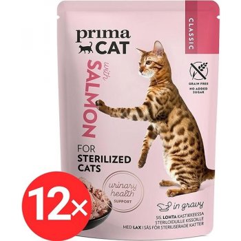 PrimaCat pro sterilizované kočky filety s lososím masem ve šťávě 12 x 85 g  od 299 Kč - Heureka.cz