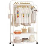 NoBi RAPSO Dvouřadý pojízdný věšák s policí bílá – Sleviste.cz