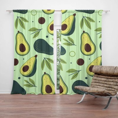 Závěsy Kreslené avokádo: 2 ks - 140x250 cm - Sablio – Hledejceny.cz
