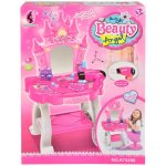 Stolek dětský kosmetický růžový zámek se zrcadlem na baterie Světlo Zvuk – Zboží Dáma
