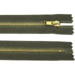 WICO Kovový zip no.3 nerozepínací 14cm khaki zelený (zlaté zoubky) – Hledejceny.cz