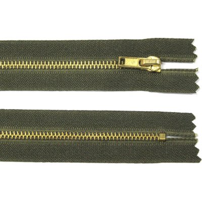 WICO Kovový zip no.3 nerozepínací 14cm khaki zelený (zlaté zoubky) – Hledejceny.cz