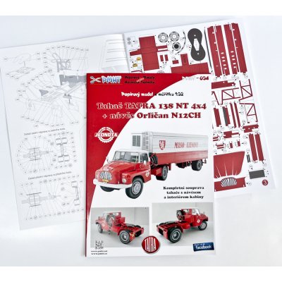 TATRA 138 NT 4x4 s návěsem Orličan N12CH "Maso-Uzeniny"papírový model 1:32 – Zboží Dáma