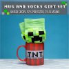 Paladone Dárková sada Minecraft Hrnek TNT a ponožky Creeper 315 ml