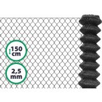 Pletivo poplastované výška 150 cm bez ND (2,5 mm; 50x50 mm; PVC; antracit) – Sleviste.cz