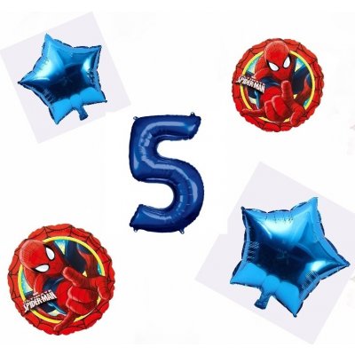 Balónkový set Spiderman modrý 5.narozeniny – Zbozi.Blesk.cz