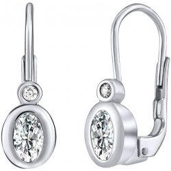 SILVEGO zlaté náušnice s přírodním topazem Swarovski Gemstones SILVEGO30758W