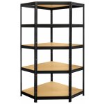 Kovona Rohový regál Futur 1800 x 900 x 450 mm 5 polic černý – Zbozi.Blesk.cz