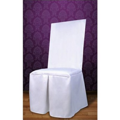 PartyDeco Potah na židli textilní bílý, výška 100 cm – Zboží Mobilmania
