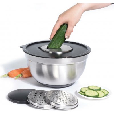 EH Excellent Houseware Nerezová mísa se sadou struhadel, O 27 cm stříbrná – Sleviste.cz