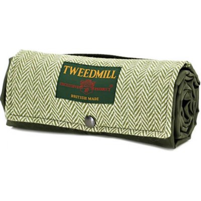 Tweedmill Pikniková tweedová deka Walker Olive Herringbone 66 x 98 cm – Zboží Dáma