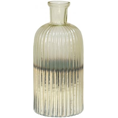 Skleněná váza s vroubky se rtuťovým efektem - Ø 10*22 cm - Clayre & Eef – Hledejceny.cz