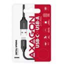 usb kabel Axagon BUCM-AM10SB, USB-C USB-A, 3A, opletený, 1m, černý
