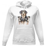 Dámská mikina s kapucí s potiskem Velký švýcarský salašnický dámské Bílá – Zboží Dáma