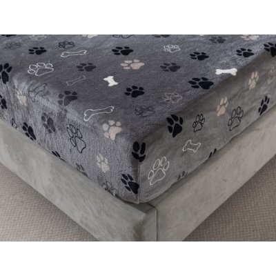 Xpose Mikroplyš prostěradlo TLAPIČKY Exclusive šedé 160x200 – Hledejceny.cz