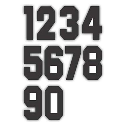 Nažehlovací čísla na dresy sada - černá, výška 15 cm – Zboží Mobilmania