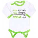 Body s potiskem New Baby 50% MAMINKA + 50% TATÍNEK 100% JÁ růžové – Hledejceny.cz