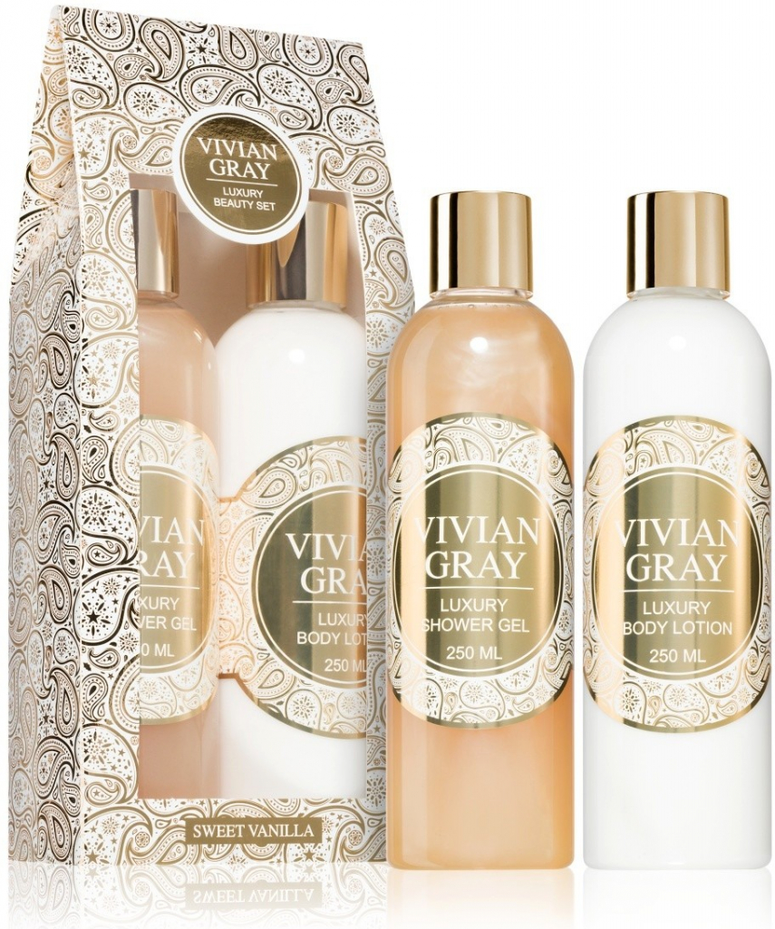 Vivian Gray Sweet Vanilla Luxusní tělové mléko 250 ml + sprchový gel 250 ml dárková sada