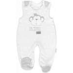 Baby Nellys Kojenecké bavlněné dupačky Monkey sv. šedý melírek – Zboží Dáma