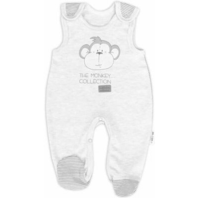 Baby Nellys Kojenecké bavlněné dupačky Monkey sv. šedý melírek – Zboží Dáma