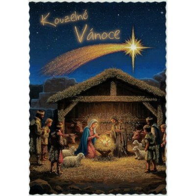 Pohlednice Kouzelné Vánoce (glitr) – Zboží Mobilmania