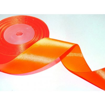 Stuha saténová - pomerančová (12 mm × 32 m) – Sleviste.cz