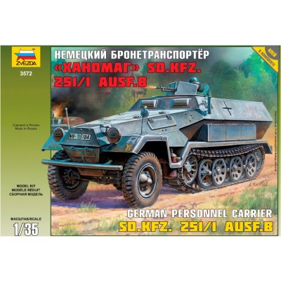 Zvezda Plastikový model vojenské techniky 3572 Hanomag Sd.Kfz.Ausf.B 1:35 251:1 – Zbozi.Blesk.cz