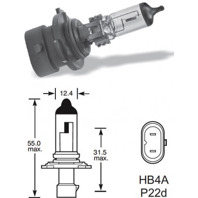 Elta P22d 12V HB4A 51W